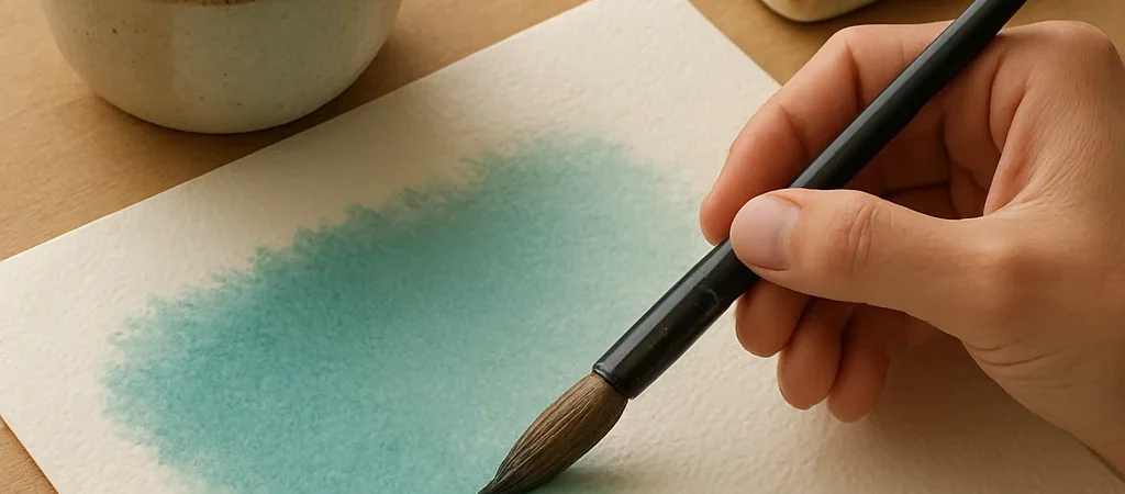 Na aquarela, a água desenha as bordas