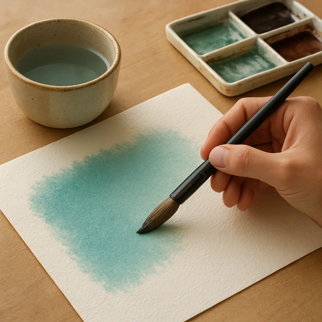 Na aquarela, a água desenha as bordas